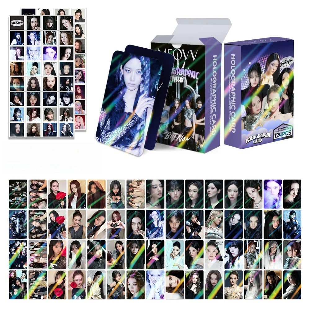 Korean girl group MEOV mini album BITE NOW flash card star holographic card LOMO card sticker for fans to collect gifts