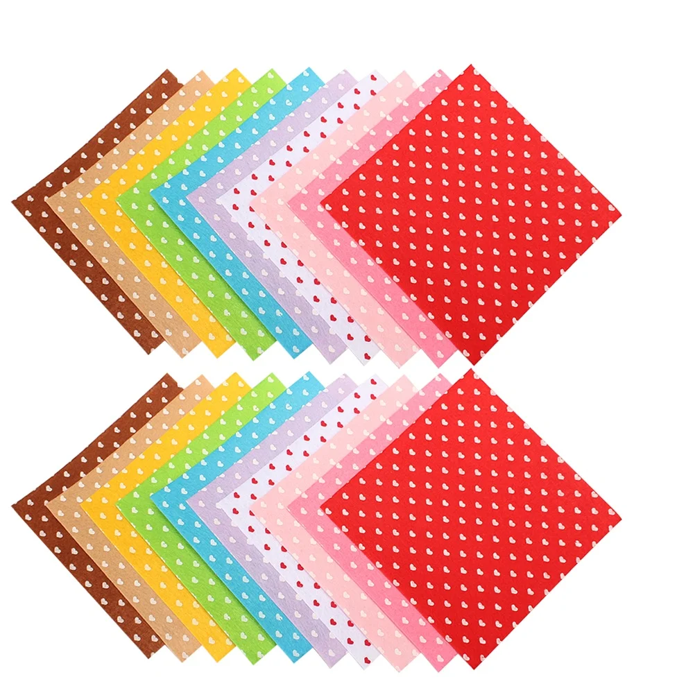 

20pcs Nonwoven Fabric Heart Pattern Sheets 15X15Cm 10 Colors Diy Craft Material For Kids Art Stationery Decor Felt Slices