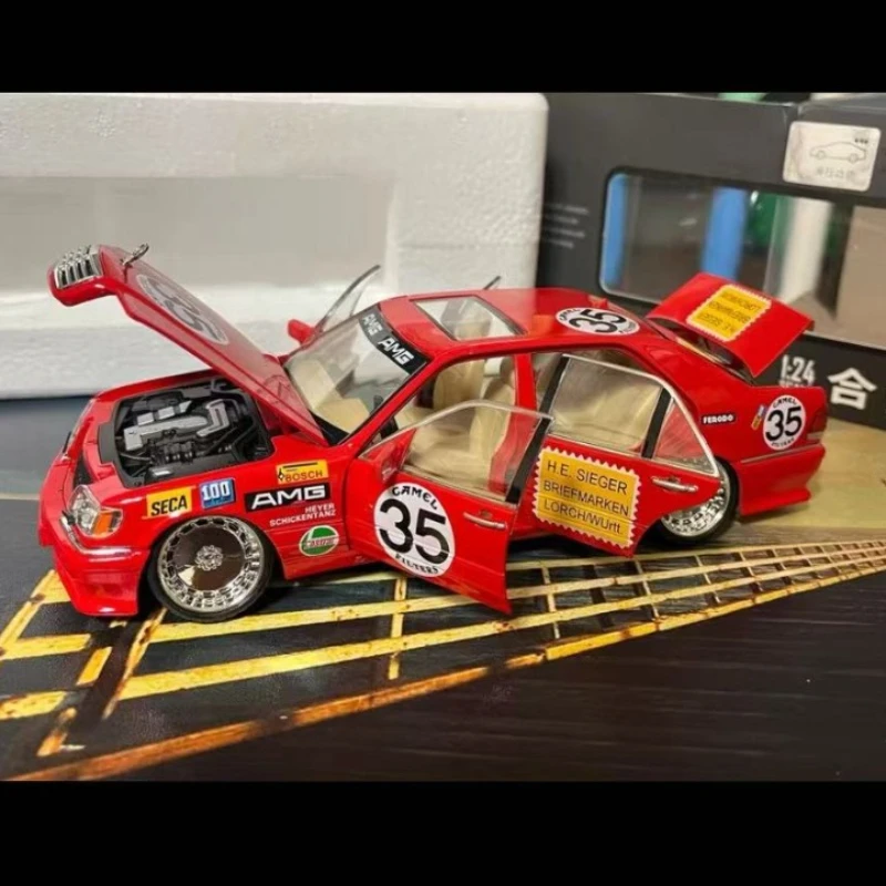 

1:24 Mercedes-Benz W140 300SEL Model Toys Car Alloy Diecast Modified Version Vehicle Sound Light Rubber Tires Cars Boy Gift C333