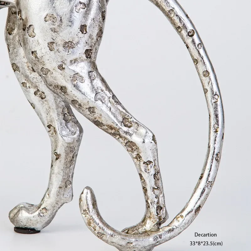 زخرفة الفهد الفضي في العصور الوسطى لغرفة المعيشة، زخرفة تركيب فنية عصرية للرجال