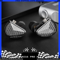 KZ AS16 PRO X Wired In-ear Earphone HiFi Three-Channel Acoustic Duct Structure 16BA Balanced Armature Headset Headphone Custom