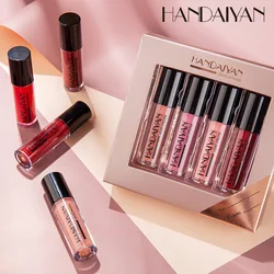 HANDAIYAN 4 pezzi di rossetti opachi liquidi Set Lip gloss tazza antiaderente impermeabile cosmetici coreani trucco per le donne