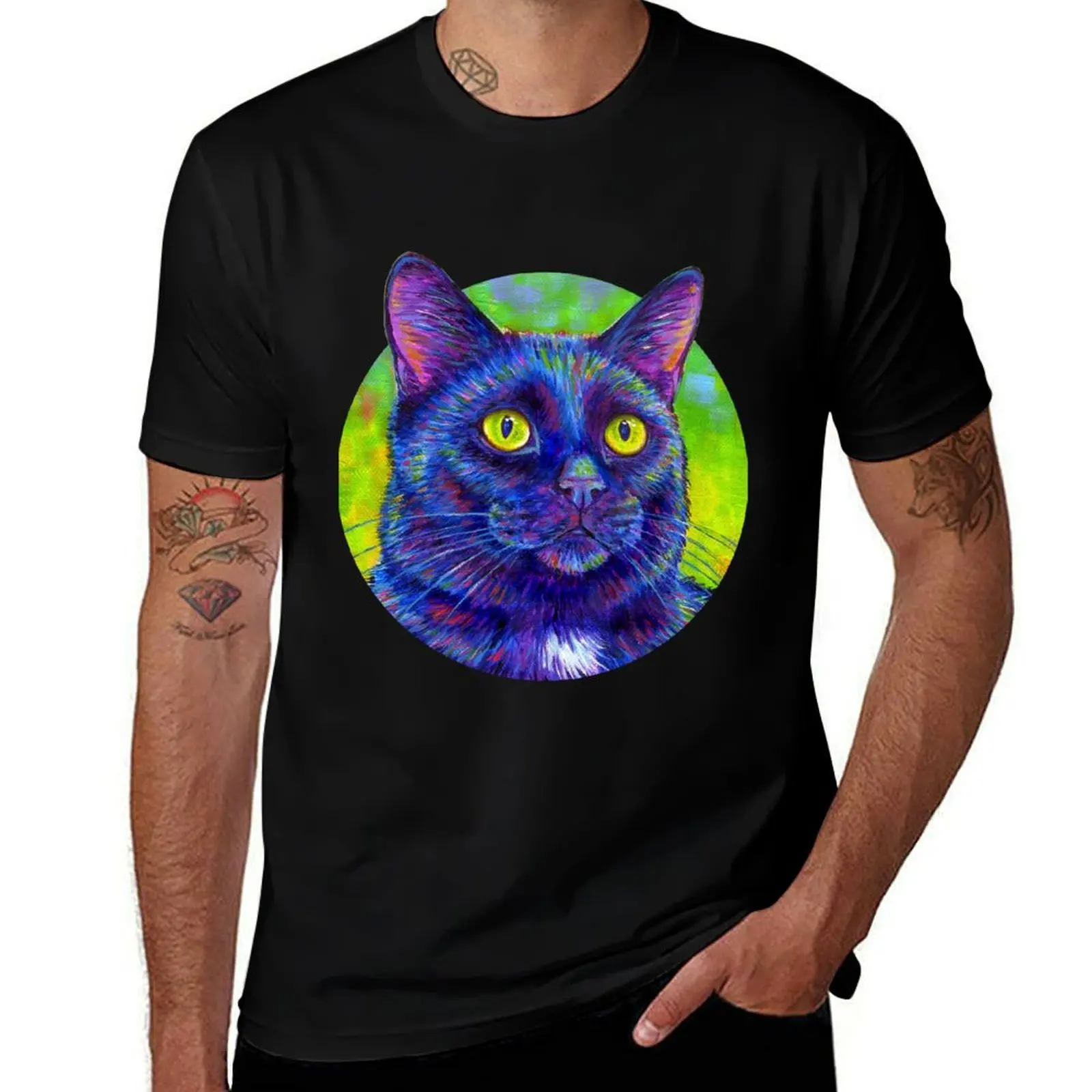 Little House Panther - Colorful Black Cat T-Shirt Festival Short Sleeve T-Shirt