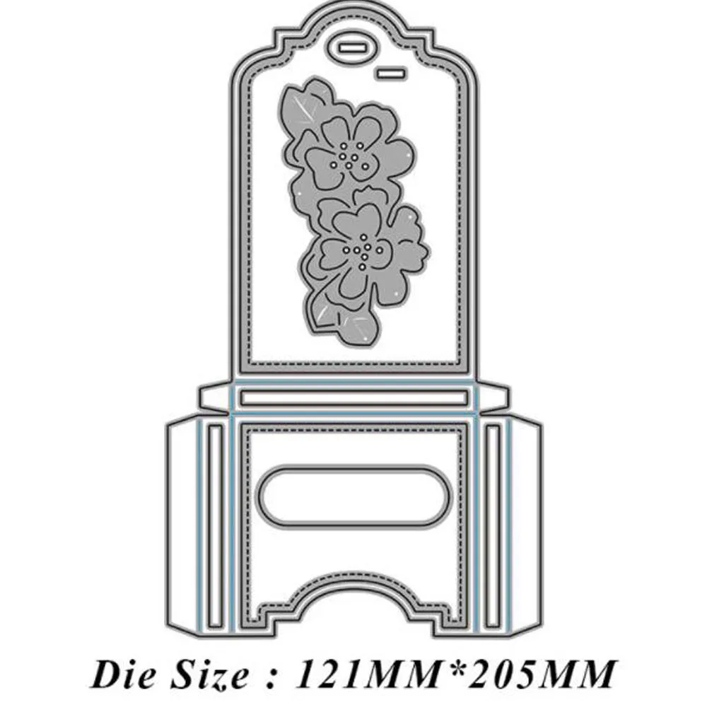 Flowers Gift Box Metal Cutting Dies Scrapbooking Die Card Making Album Embossing Stencil Decoration