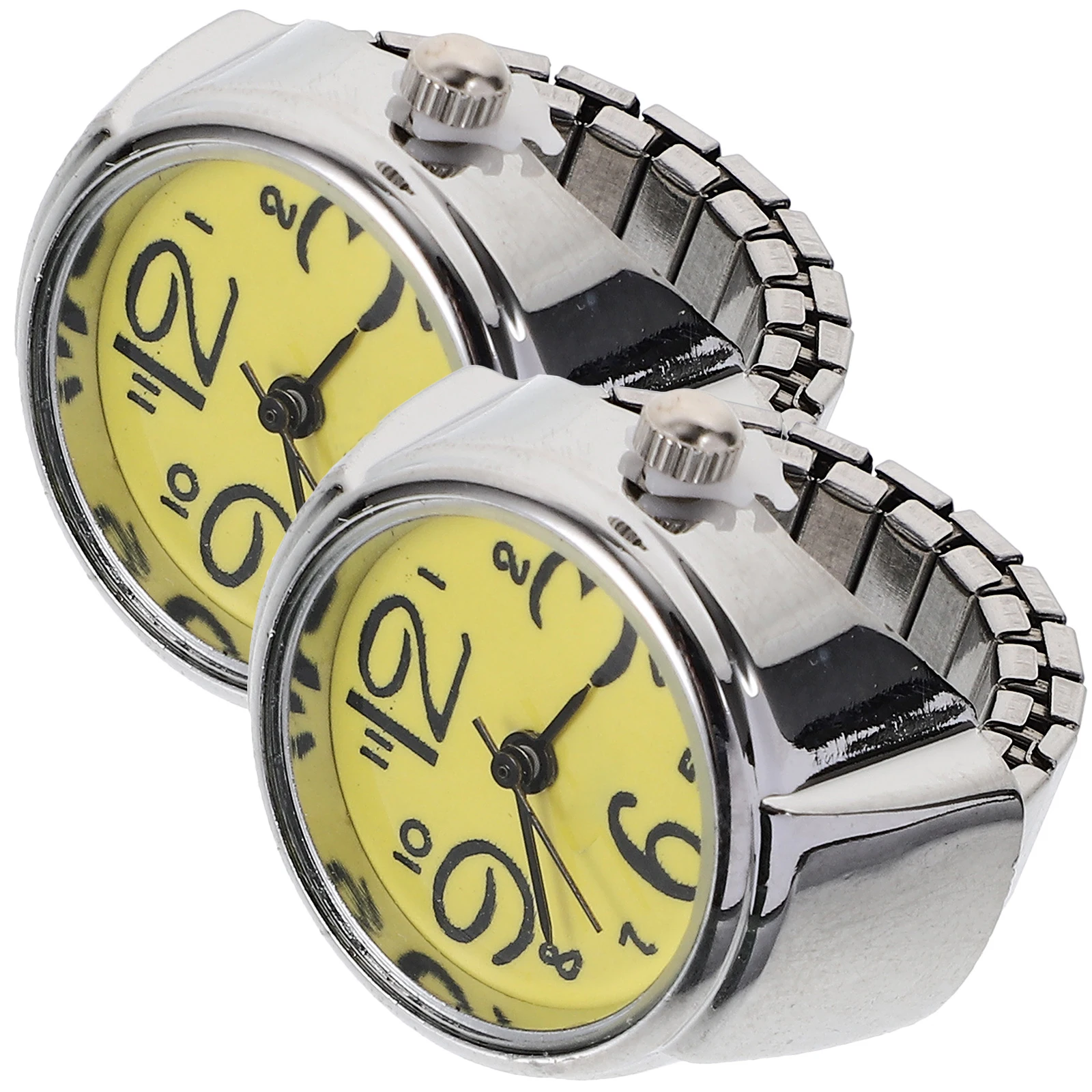 2 قطعة ساعة خاتم زوجين ساعات نسائية خواتم إصبع المعصم للسيدات مجوهرات صغيرة