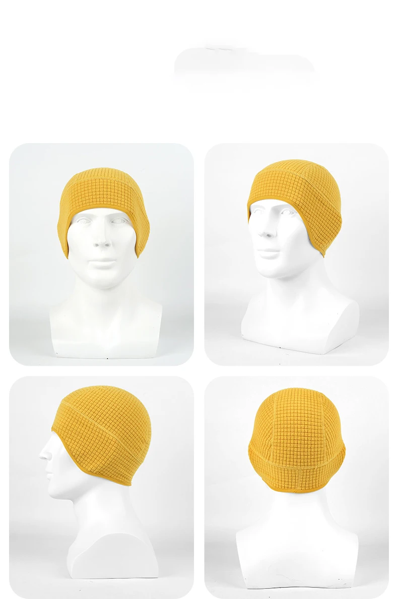 Fahrrad-Ohrenklappenmütze, Outdoor-Unisex-Mütze aus Gitterfleece, Thermomütze, Herbst-Winter, dehnbar, Ski-Helm-Innenfutter, winddichte Mütze – Detail 7