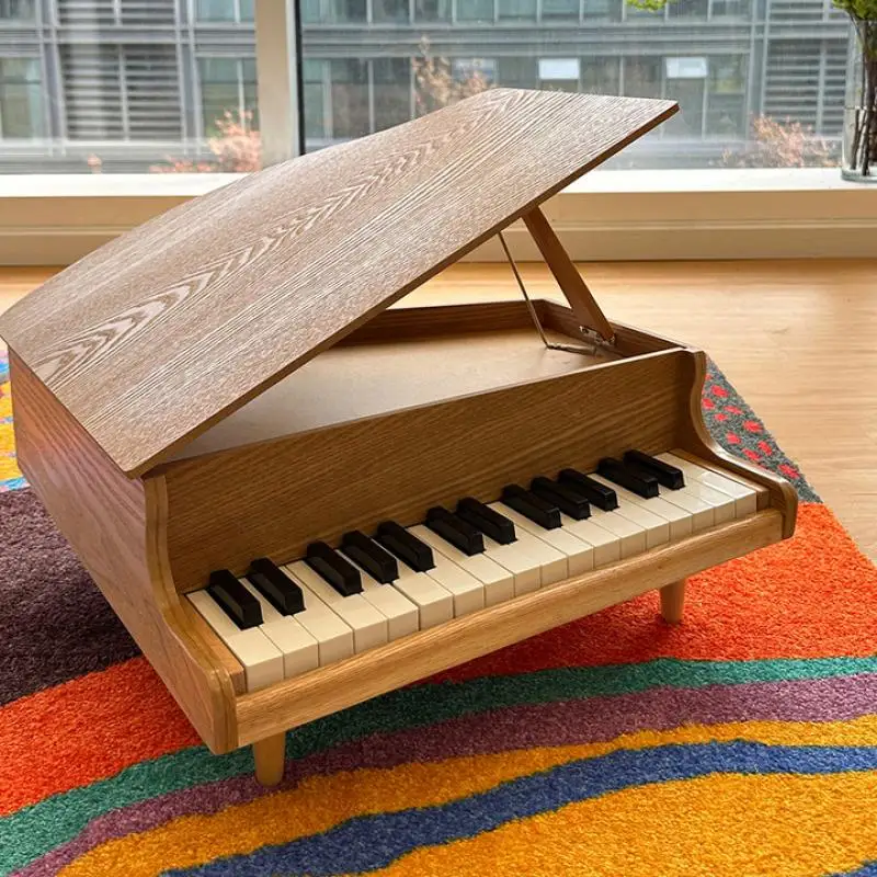 Mechanical Children Wooden Small Piano Baby Home Portabe Beginner Musical Instrument Toy Children Birthday Gift