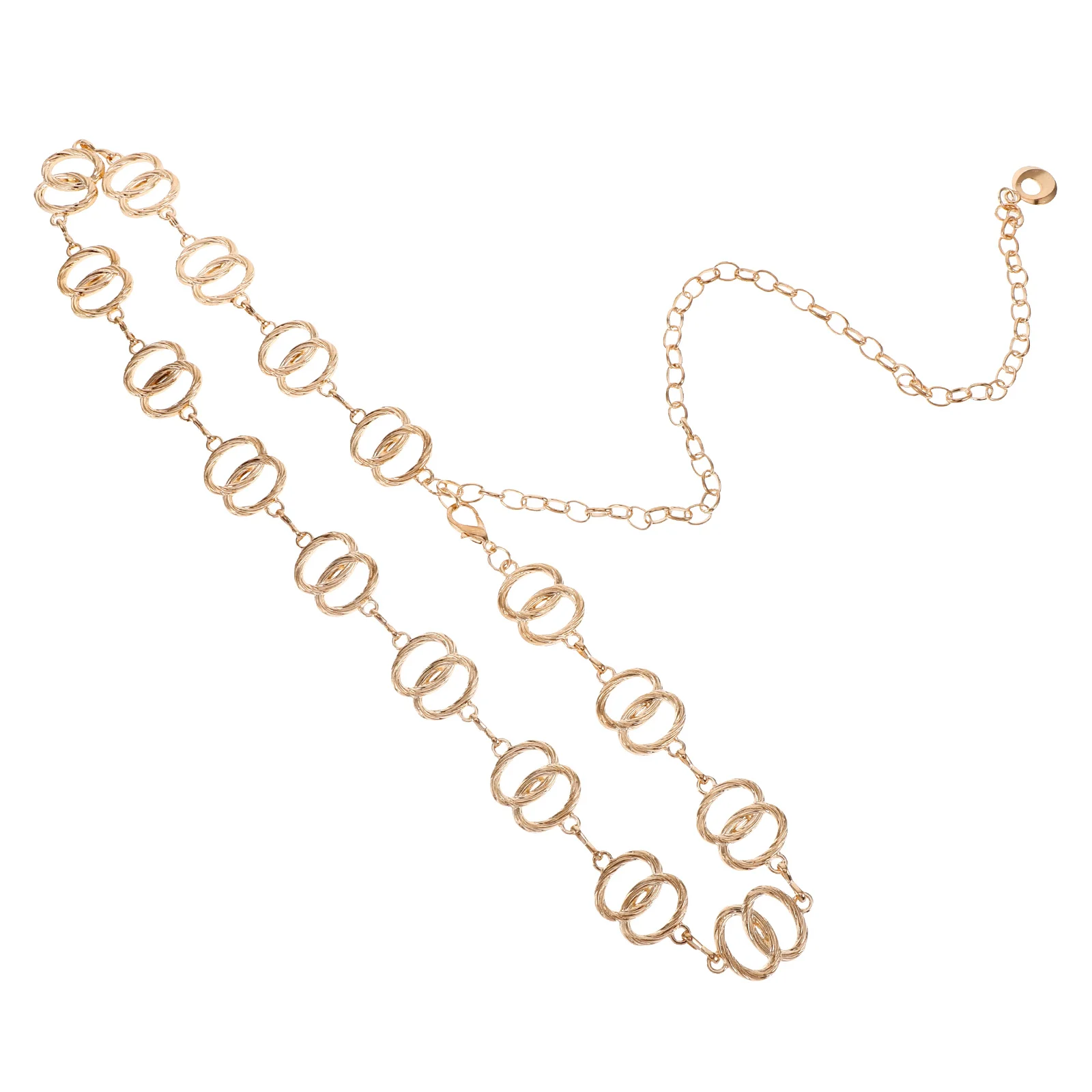 

Chic Designer Alloy Double Ring Waist Chain Belt for Women Elegant Minimalist Zinc Belly Jewelry Decorative Dress Wedding Belts