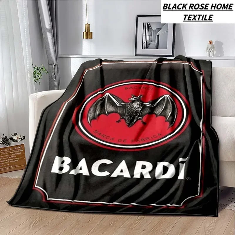 

Fashionable Art Print Bacardi Rum Logo Blanket Family Bedroom Bed Sheet Outdoor Car Travel Camping Picnic Plush Sleeping Blanket