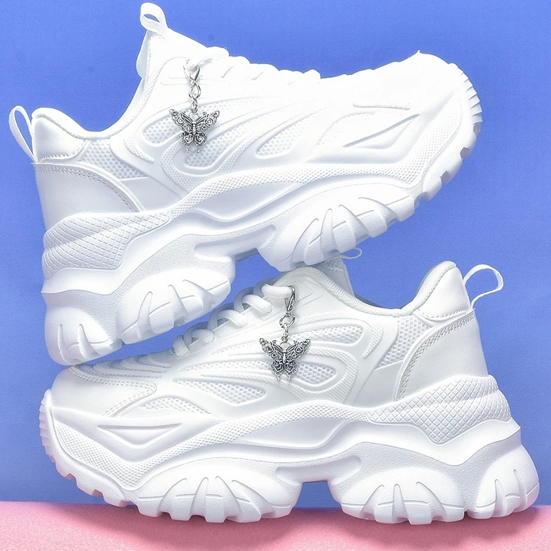 

Chunky Sneakers New Women Fashion Casual Increase Height 7cm Shoes Female Lightweight Thicken Sole Breathable Mesh Sport Shoes
