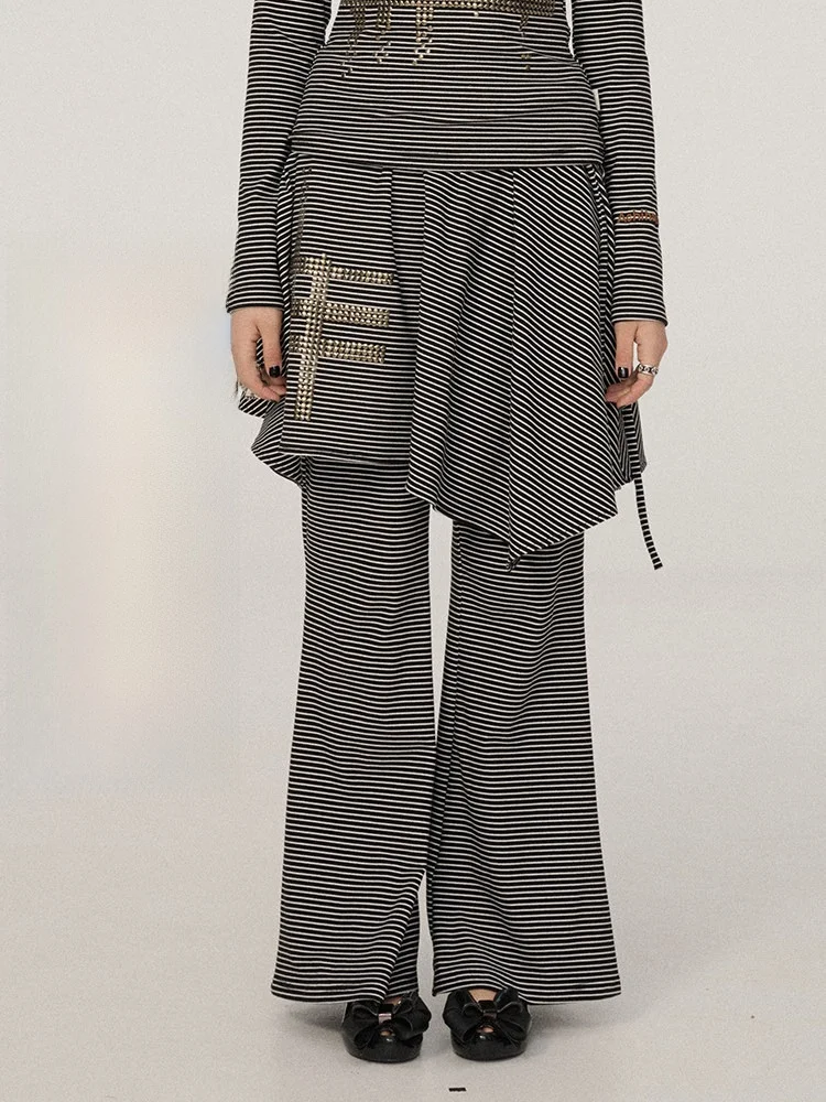 

Брюки Achihara Breton Lower Wear Collection с прямыми штанинами, из смесового полиэстера, удобные повседневные брюки для женщин