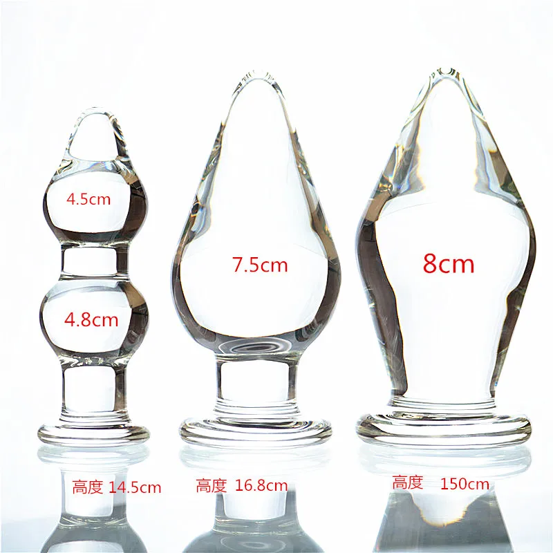 VaHppy-tapones anales extragrandes para masturbación Gay, Juguetes sexuales de entrenamiento Anal extendido de vidrio de 950g y 8cm, compra con precaución