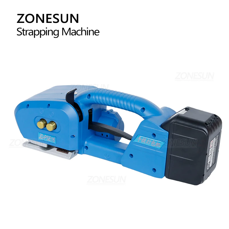 ZONESUN Portable Strapping Tool JD-PSE16 Handheld Strapping Packing Tool PP/PET Lithium Rechargeable Battery Power