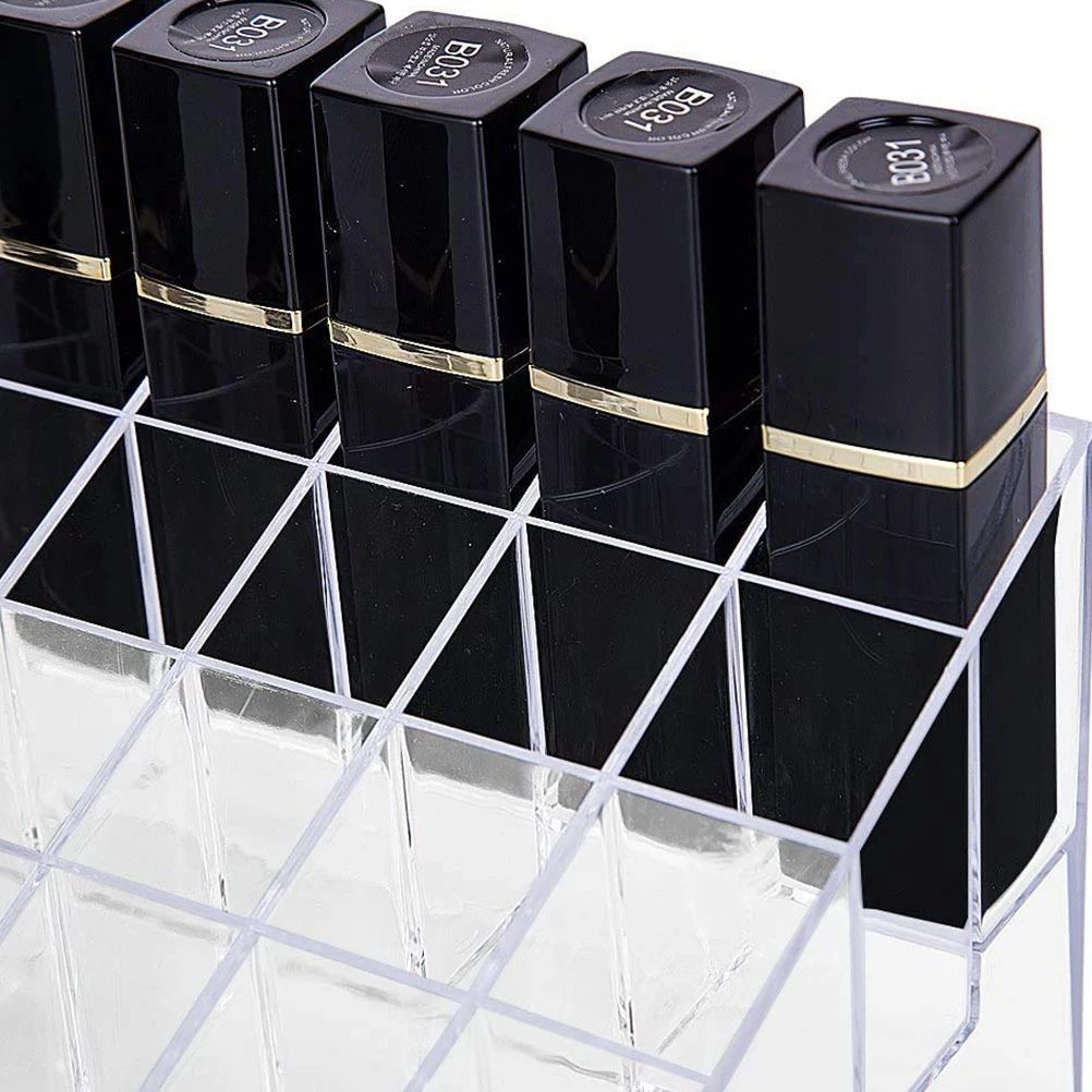 

40 Grid Lipstick Rack Organizer Holder Container Transparent Plastic Makeup Storage Gloss Beauty Tools Nail Polish Stand