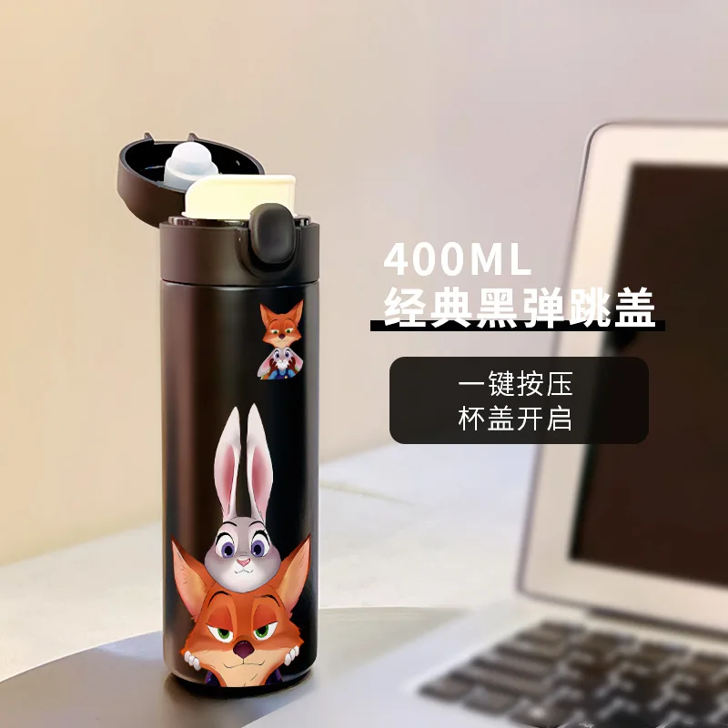 420 مللي ل Zootopia2 كوب ماء الكرتون المحمولة في الهواء الطلق كوب معزول طالب خفيفة الوزن المزدوج شرب ترتد كوب هدية الكريسماس