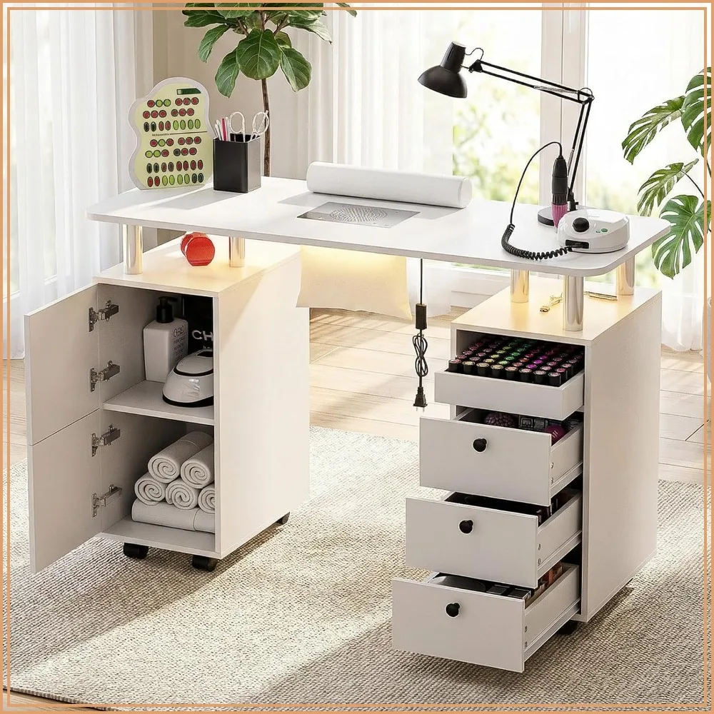 Acetone-Resistant Nail Tech Table Salon, Home