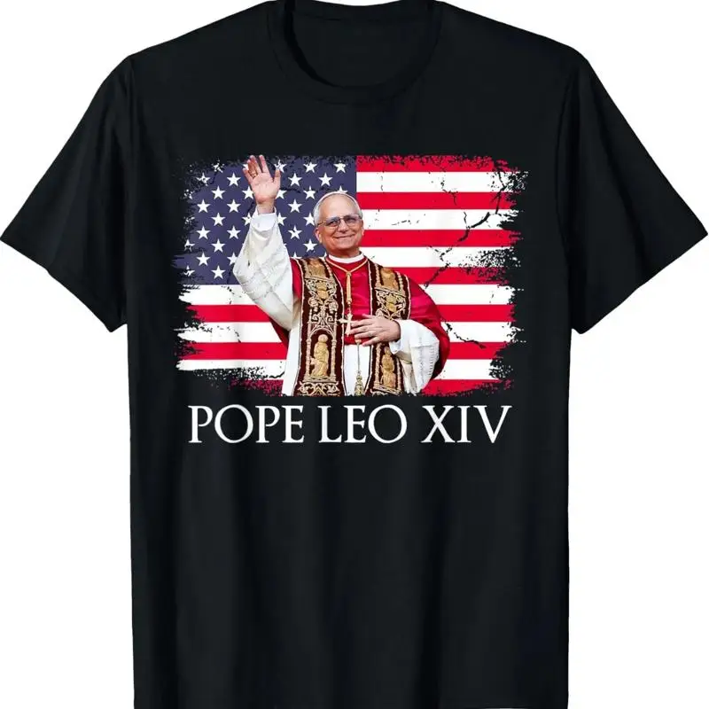 

New Pope Leo Xiv Robert American Flag T Shirt