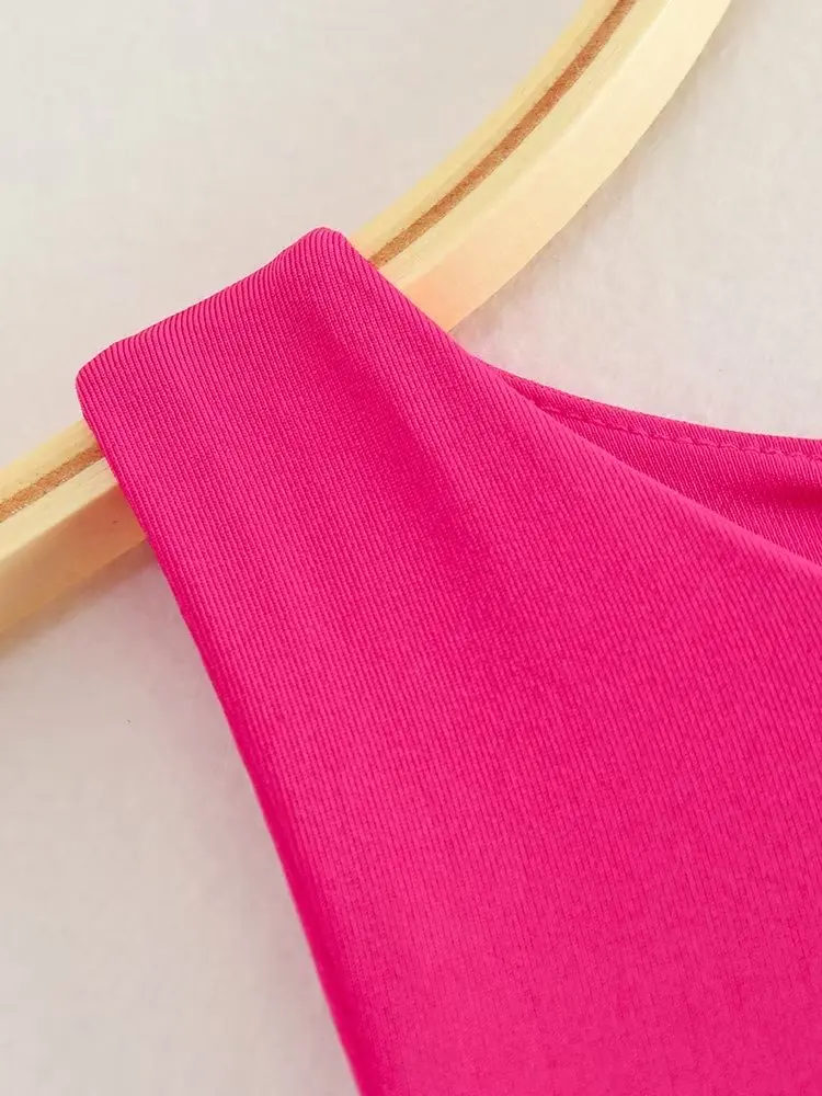 ملابس نسائية صيفية جديدة من UNIZER على الطراز الأوروبي والأمريكي متعددة الألوان بدون أكمام بقصة ضيقة ورقبة معلقة #5