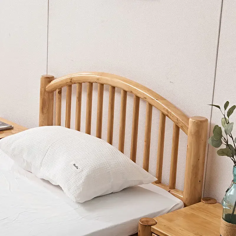Solid wood bed Simple master bedroom Double rental roomBed frame Widebed Children's bedEconomy simple single bedQueenbed