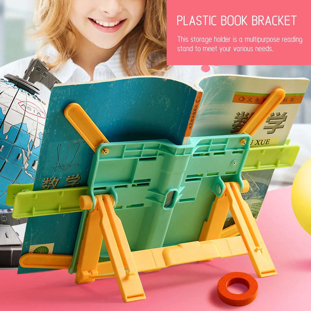 

Adjustable Portable Book Desktop Reading Holder Home School Plastic Book Bracket Textbook Stand