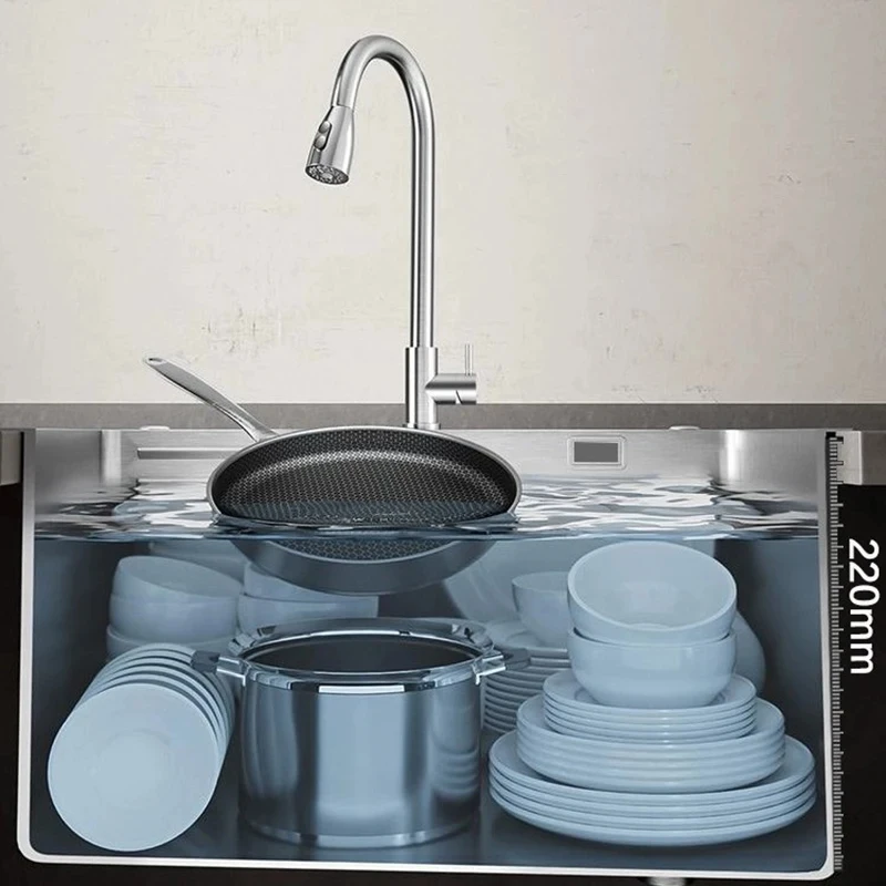 Chinese Stainless Steel Kitchen Sinks for Kitchen Sink Thickened Brushed Process Simple and Creative Kitchen Sink for Restaurant