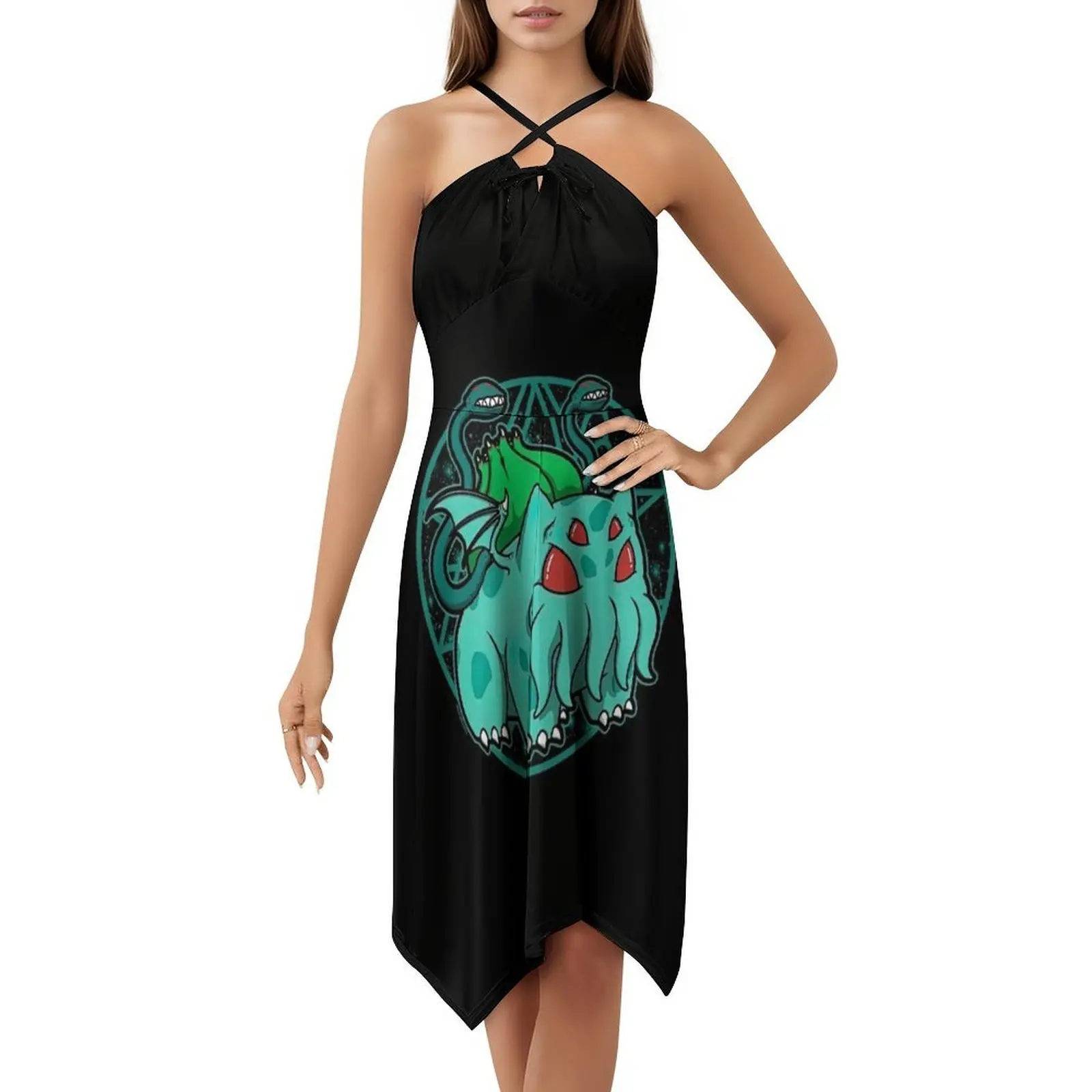 فستان Bulbathulhu النسائي الهيب هوب ملابس الشارع الشهير طباعة جرافيك ملابس الحفلات والنوادي ملابس Bulbathulhu النسائية