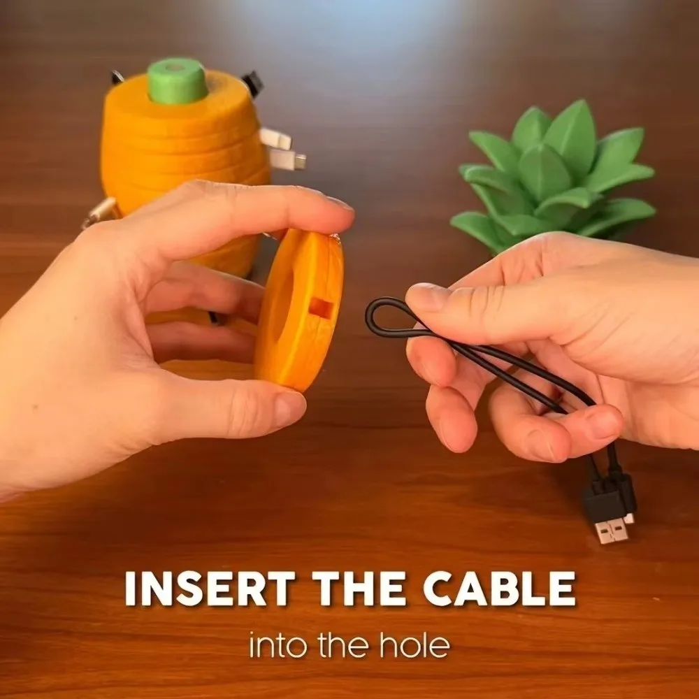 3D Printed Pineapple Cable Holder Modular Design Pineapple Shape Cable Organizer Creative Decorative Case Desk Cord Holder Home