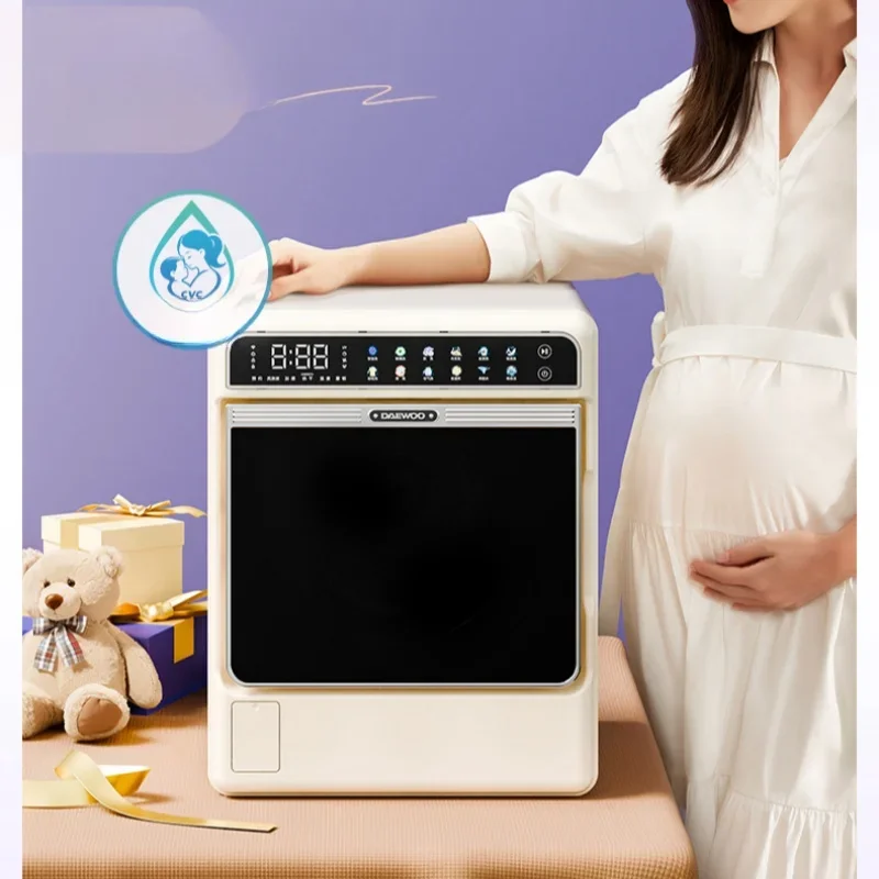 غسالة دايو الصغيرة 2 كجم 220 فولت غسالة ومجفف لافادورا أوتوماتيكية بالكامل الكل في واحد 95 ° C ارتفاع درجة الحرارة الأشعة فوق البنفسجية Ag أيون الفضة