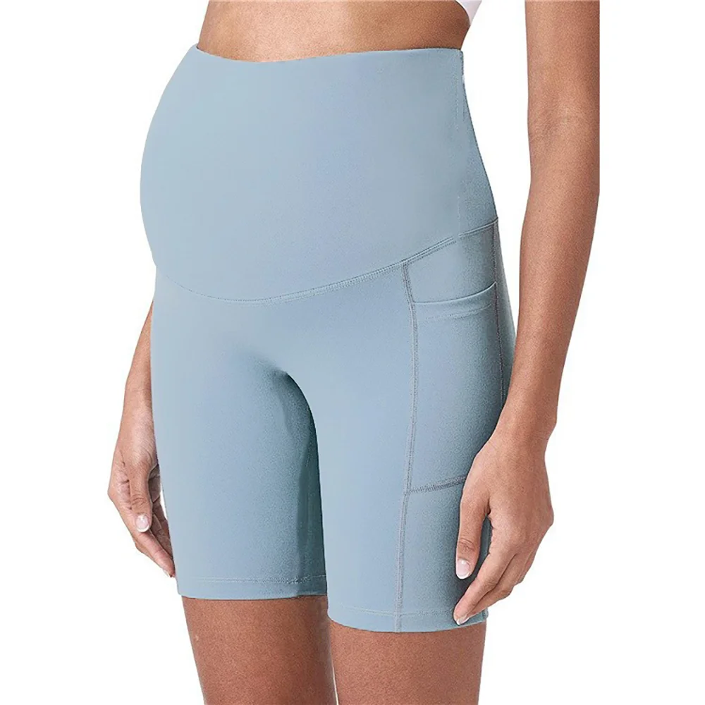 Mini Yoga Fitness Esercizio Pantaloni da donna incinte Vita alta Coltiva solo Pantaloni da donna incinte Supporto per lo stomaco Lusso
