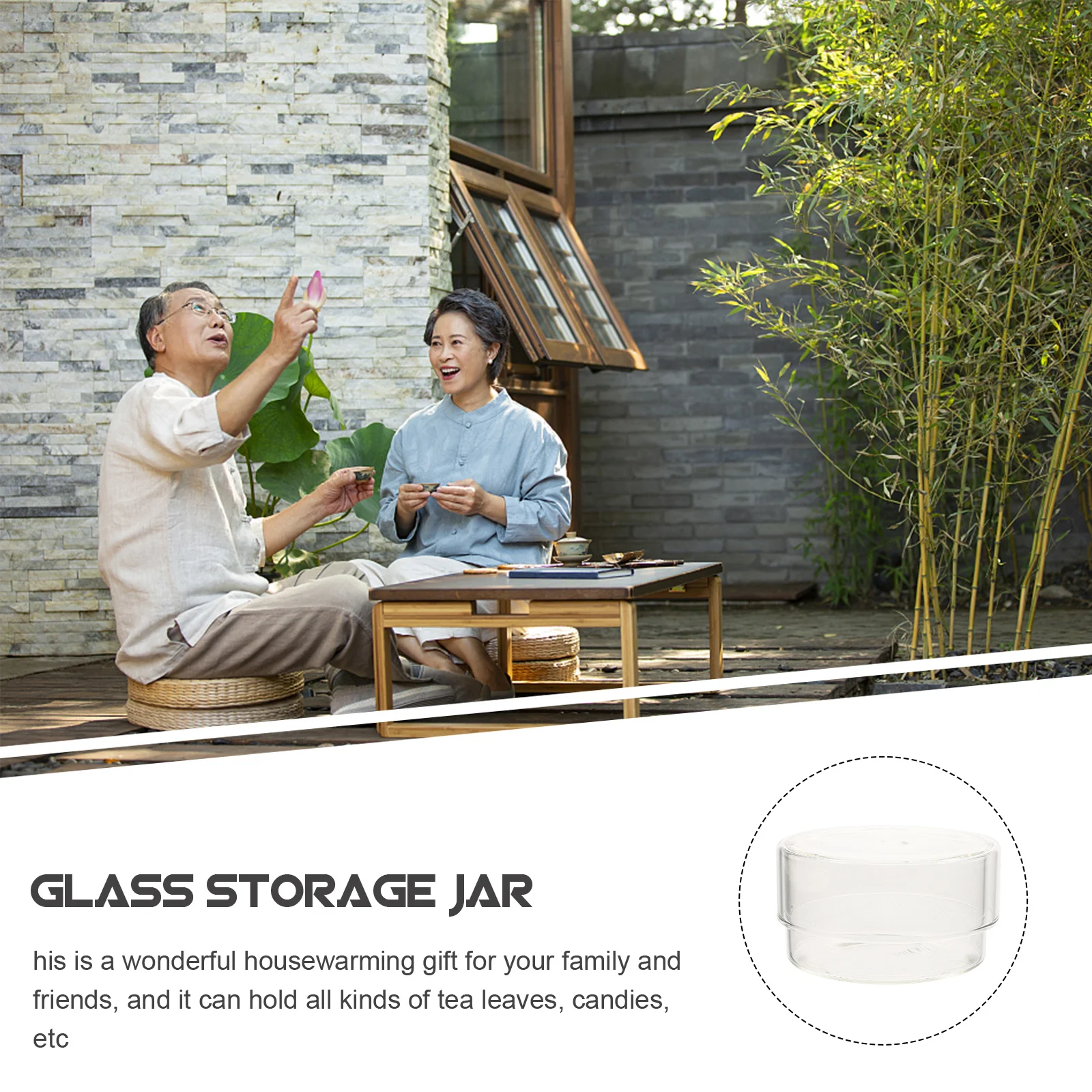 

Reusable Glass Jar with Airtight Lid Transparent Food Storage Container for Tea Coffee Sugar Snacks DIY Crafts Decorative Home