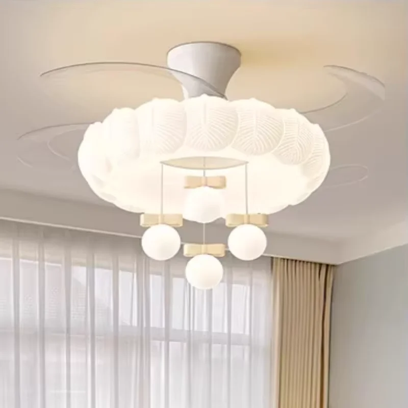 

Invisible fan lamp new restaurant modern simple cream style bedroom silent ceiling integrated ceiling fan lighting fixture