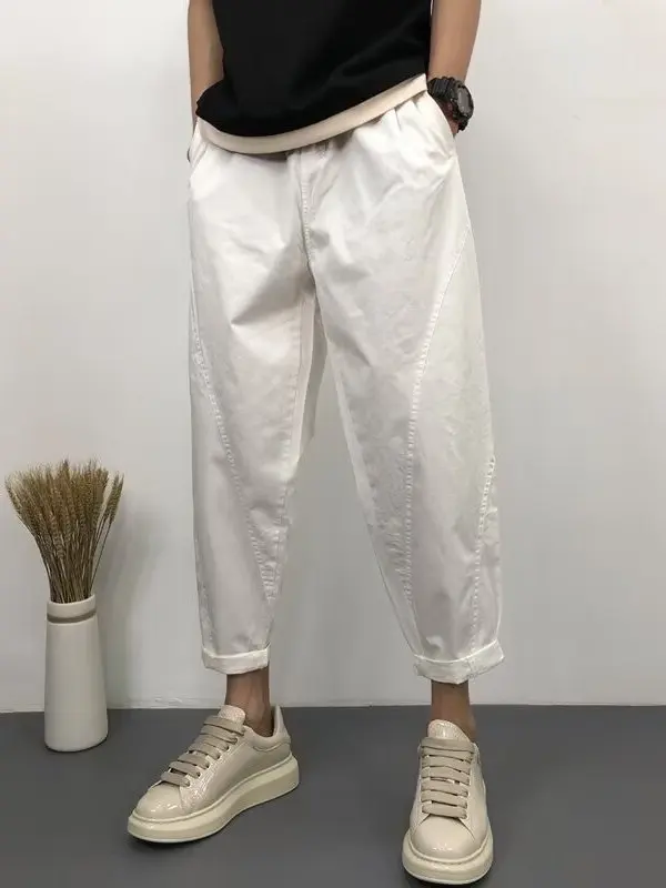 

Loose Straight Leg Thin Work Pants Men's Casual Harlan Trousers Trendy Long Pants Summer Youth Active Sle ket Detail