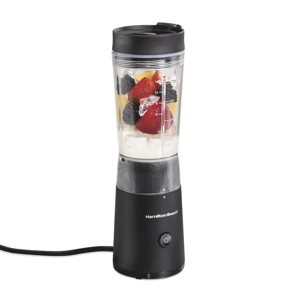 Personal Blender with Leak-Proof Travel Lid Jar Black Powerful Mixing Performance Quick and Easy Cleaning