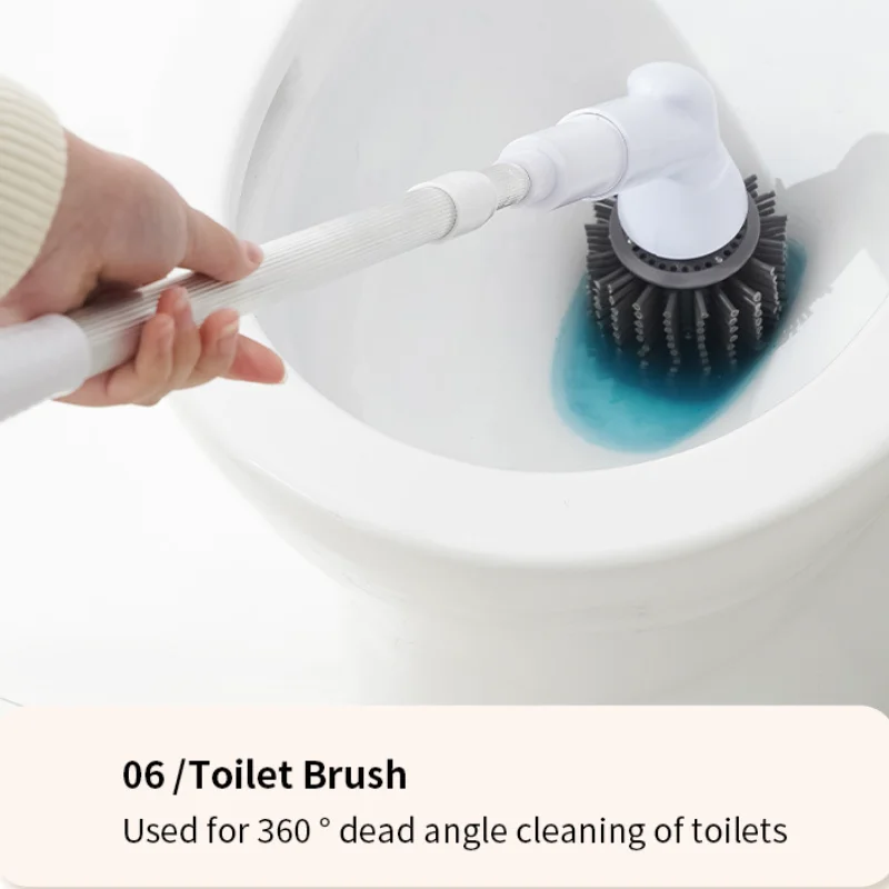 Electric Cleaning Brush Long Handle Retractable Bathroom Toilet Brush Home Multifunctional Automatic Floor Electric Brush Mop