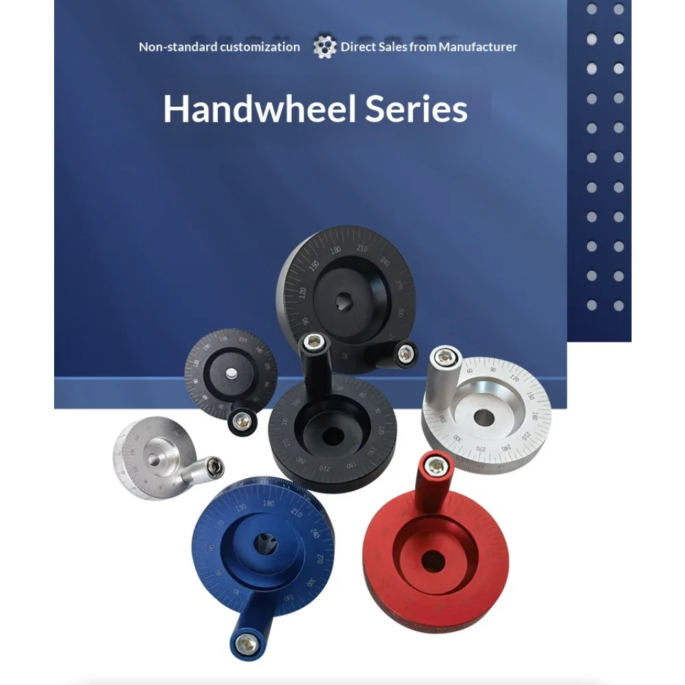 Laser-Engraved Handwheel for Manual Linear Slide Module  Aluminum Alloy Crank Handle with Scale and Angle Marking