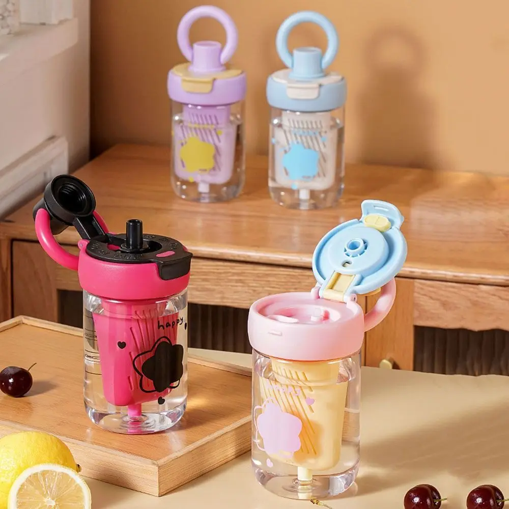 

600/750/1200ml Sports Water Bottle Straw Cup with Tea Strainer Cute Water Cup Plastic Large Capacity Girls Drinking Bottle