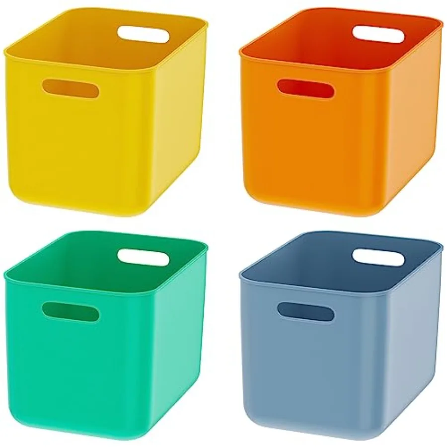 

4-Pack 22L Plastic Storage Bins and Baskets for Efficient Home Classroom Organization Multiple Colors containers for Kitchen, C