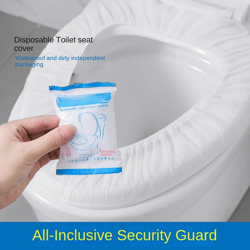 2582 10PCS Disposable Toilet Seat Cover Mat Portable 100% Waterproof Safety Toilet Seat Pad for Travel Bathroom Accessiories