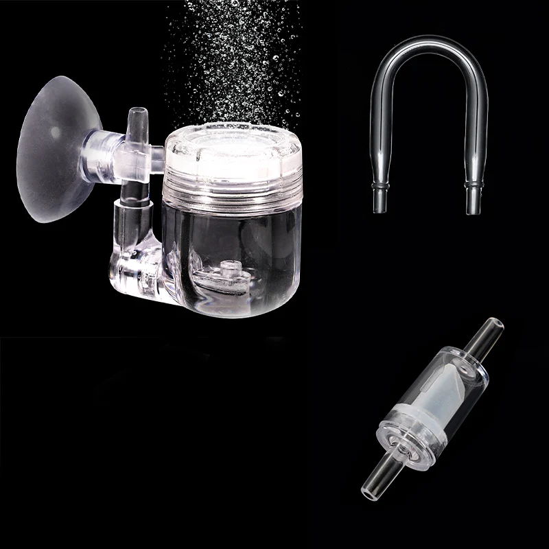 Transparent Acrylic Aquarium CO2 Diffuser Atomizer Kit Efficient Carbon Dioxide Refine for Planted Fish Tank Aquascape