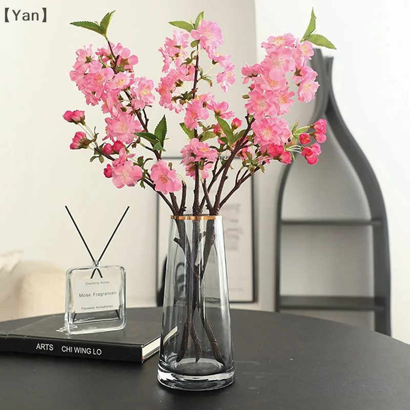 リアルタッチ人工桜の枝手作り柔軟なシミュレーション桜の枝 DIY 造花クリスマス装飾