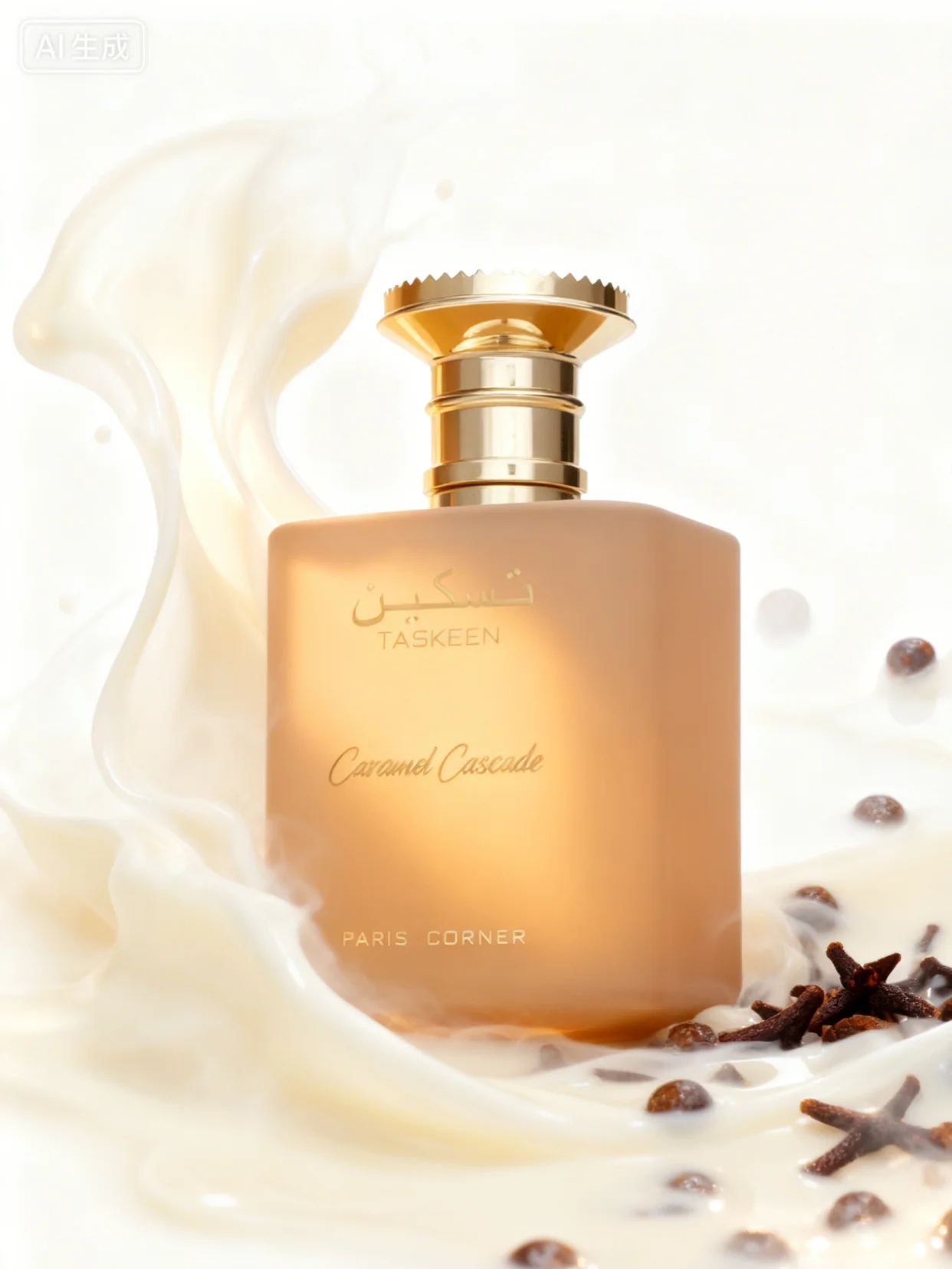 باريس كورنر المتخصصة الفاخرة Taskeen الكراميل تتالي EDP 3.4 أوقية سائلة عطر للجنسين، عسل الكراميل تونكا حليب الفول، أناقة حلوة