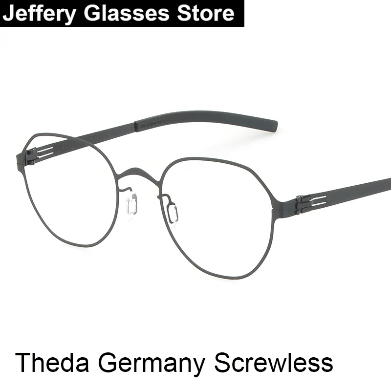 2024 Germany Brand Design Oval Screwless Glasses Frame Men Women Ultralight Stainless Theda Eyeglasses Fashion Eyewear Gafas