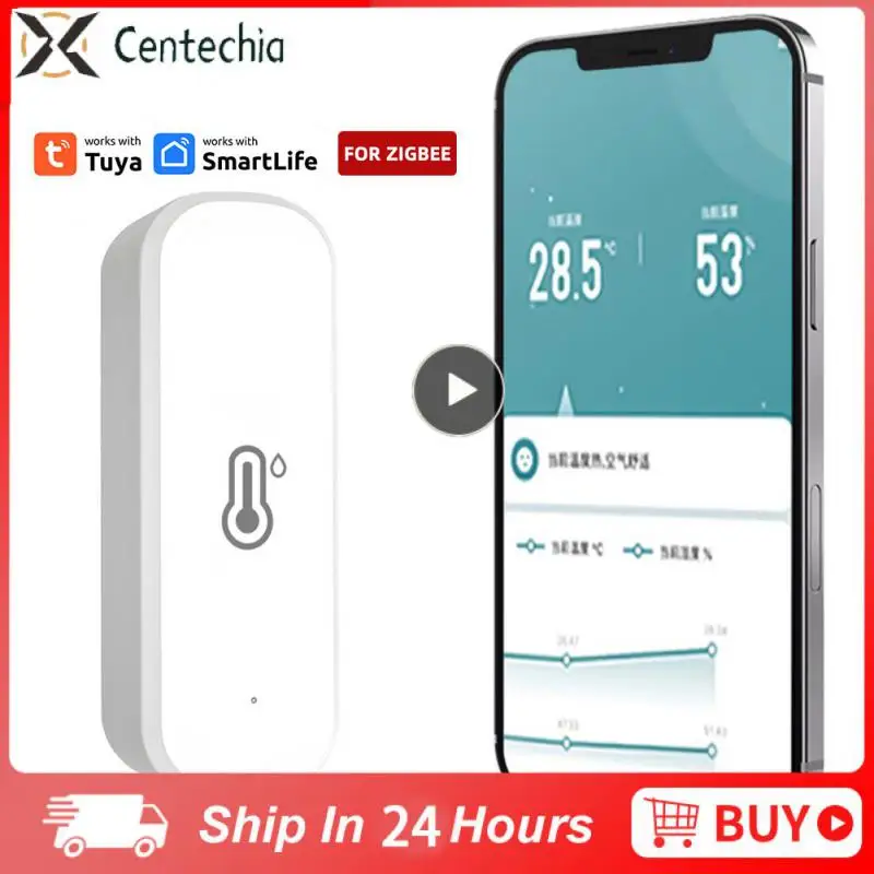 Tuya WIFI / ZigBee مستشعر درجة الحرارة والرطوبة الذكي الذي يعمل بالبطارية زيجبي أمن المنزل الذكي يعمل مع Alexa Google Home