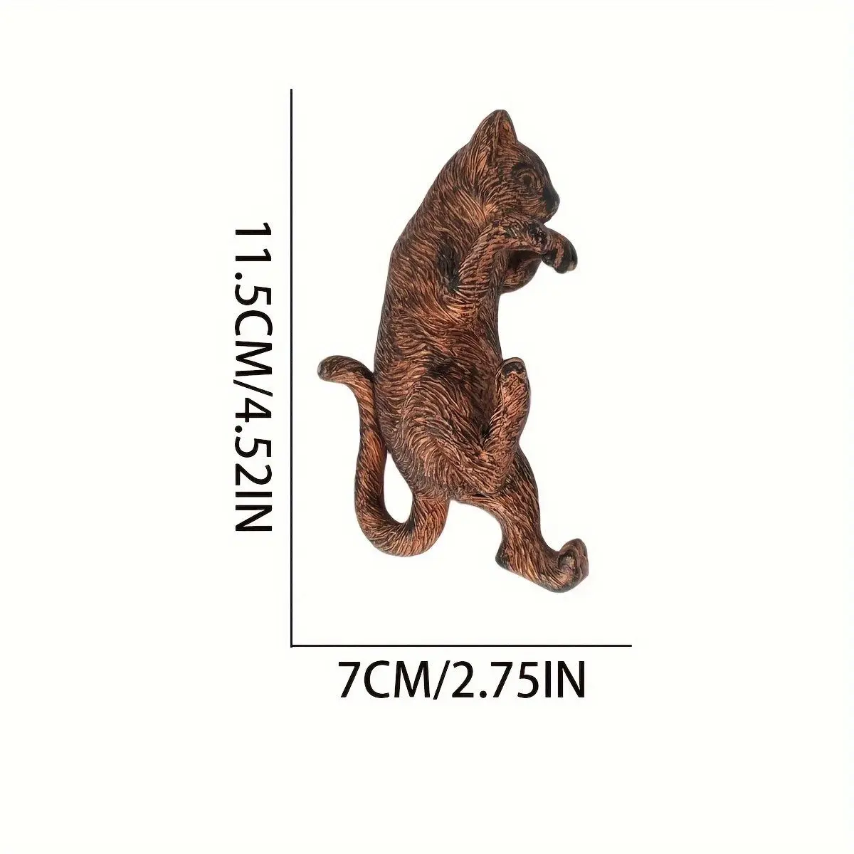 Fun Imitation Copper Cat Figurine Statue Creative Hanging Basin Ornament Home Decor Accessories Tabletop Decoration