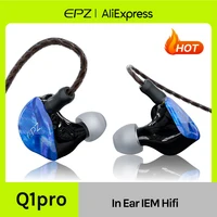 EPZ Q1 Pro Yunshuilan auriculares con cable HIFI Bass auriculares IEM en la oreja auriculares para juegos micrófono tipo C 0,78 Cable desmontable de 2 pines