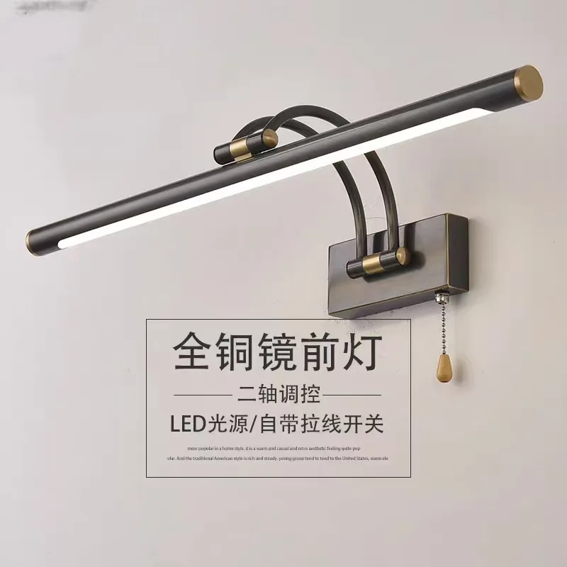 Specchio faro led bagno nero con interruttore luce lavabo di lusso senza punzonatura armadio specchio comò camera da letto