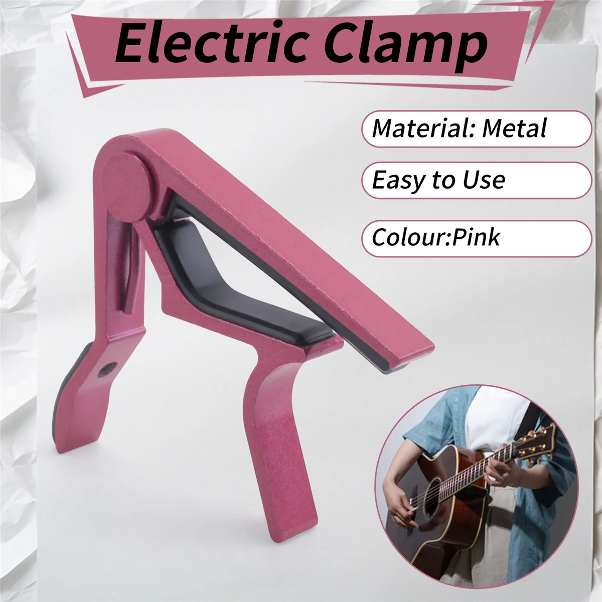

【Price Drop】Ключевой триггерный каподастр для акустической электрической классической гитары (розовый)