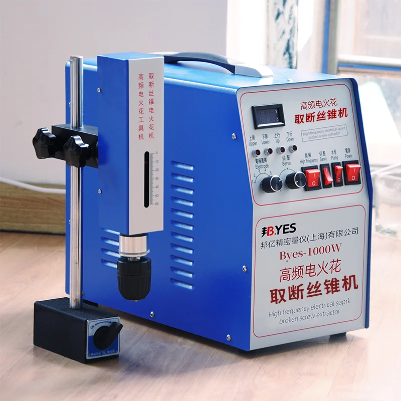 Electric spark drilling machine, tap machine, portable pulse wire tapping and piercing machine, mobile screw breaking machine