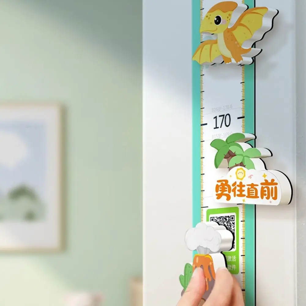 3D Cartoon Animal Children's Height Ruler Self Adhesive Removable Height Measurement Stickers Wall Art Multicolor