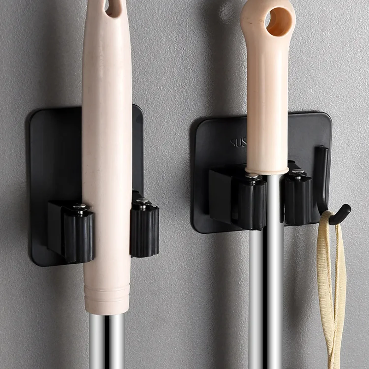 

304 Stainless Steel Mop Holder Hook Wall Mounted Mop Organizer Rack Brush Broom Mop Hanger Bathroom Strong Hook